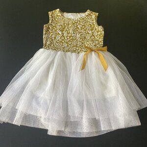 Gold and White Tank Tutu Dress